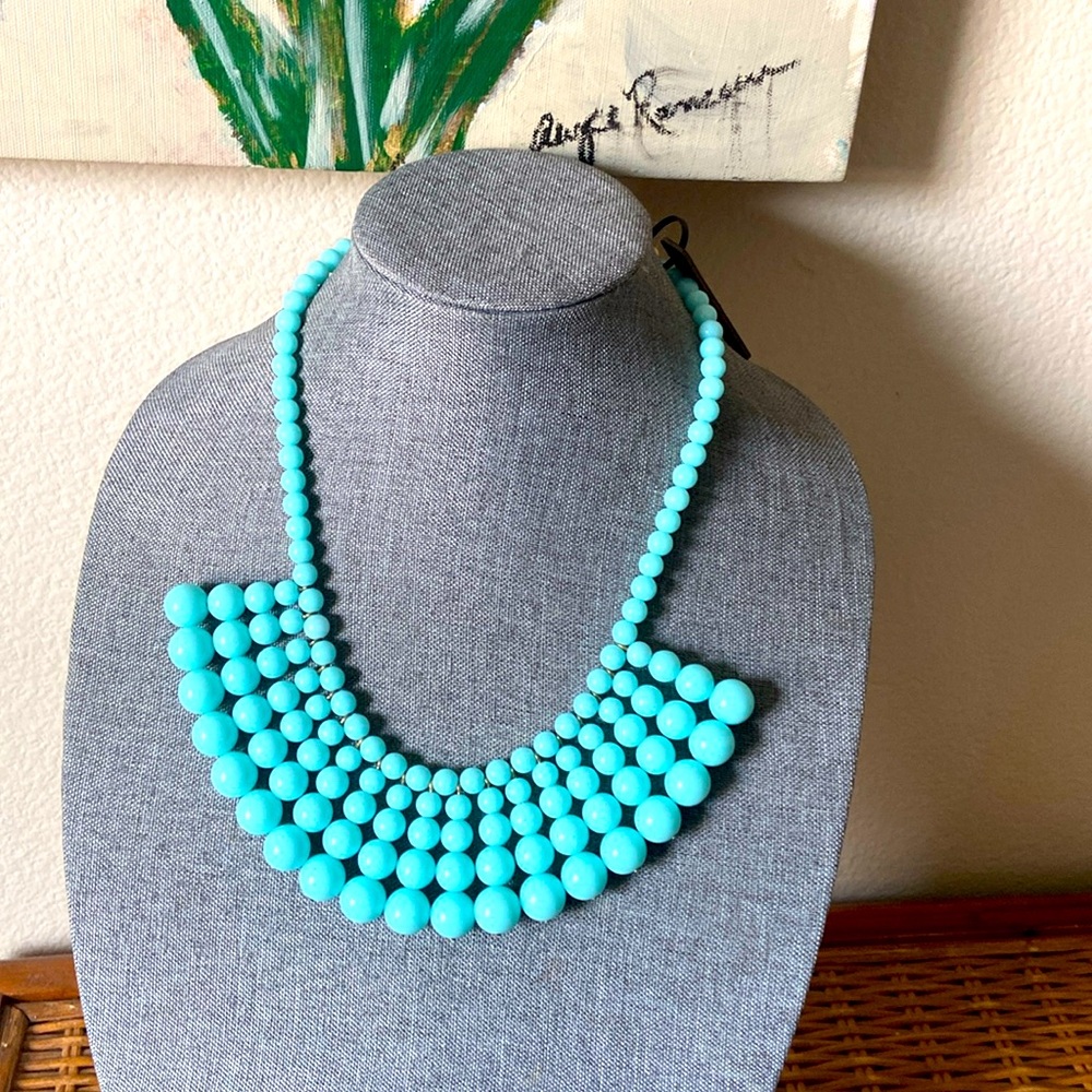 NWTs J Crew Having A Ball Blue BIB Necklace